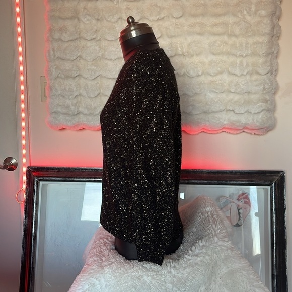 Brand : Calvin Klein black with gold speckled thread sweater polymers blend NWT - Picture 3 of 9